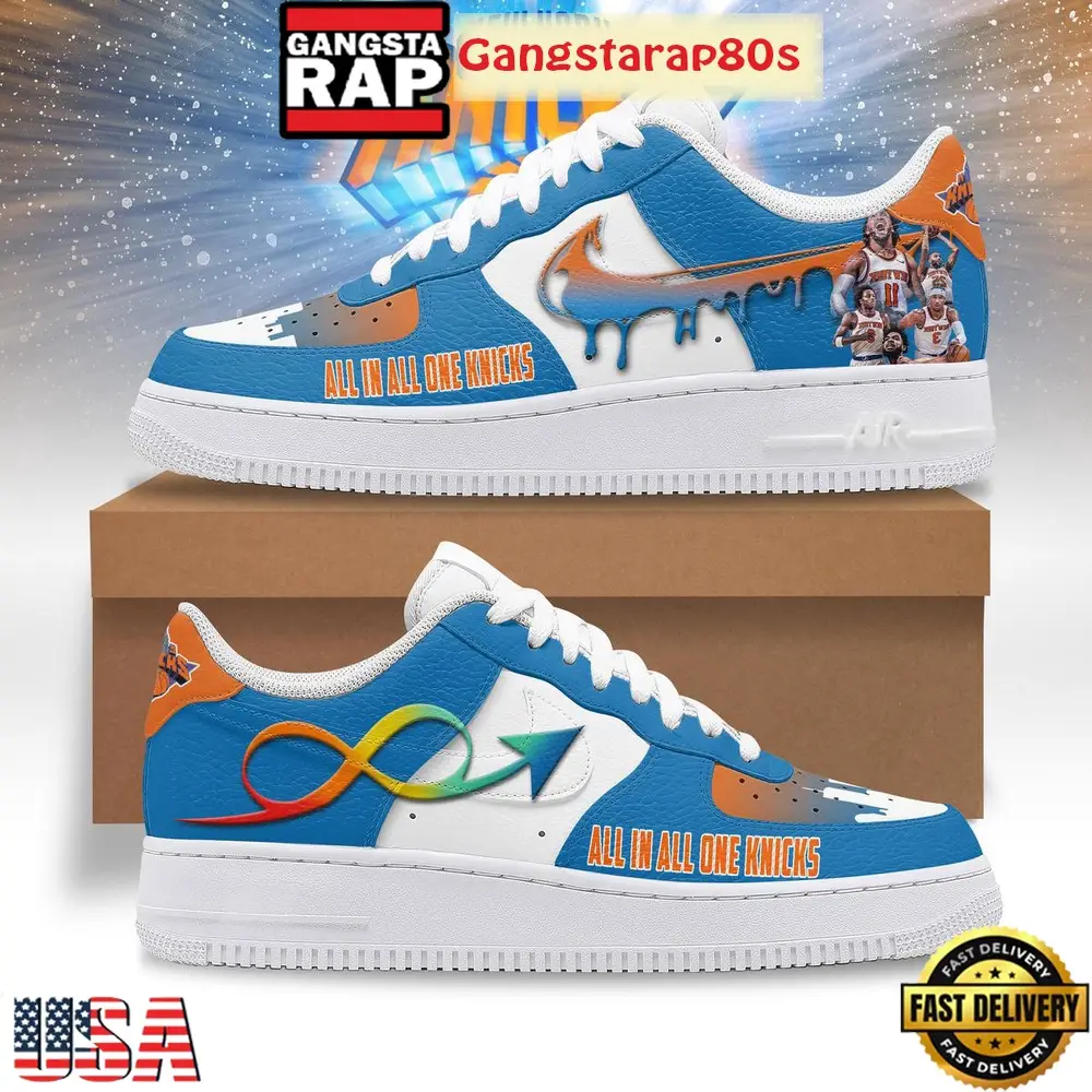 New York Knicks All In All One Knicks Special Edition Air Force 1 Shoes Running Sneakers New York Knicks All In All One Knicks Special Edition Air Force 1 Shoes Running Sneakers - Image 1