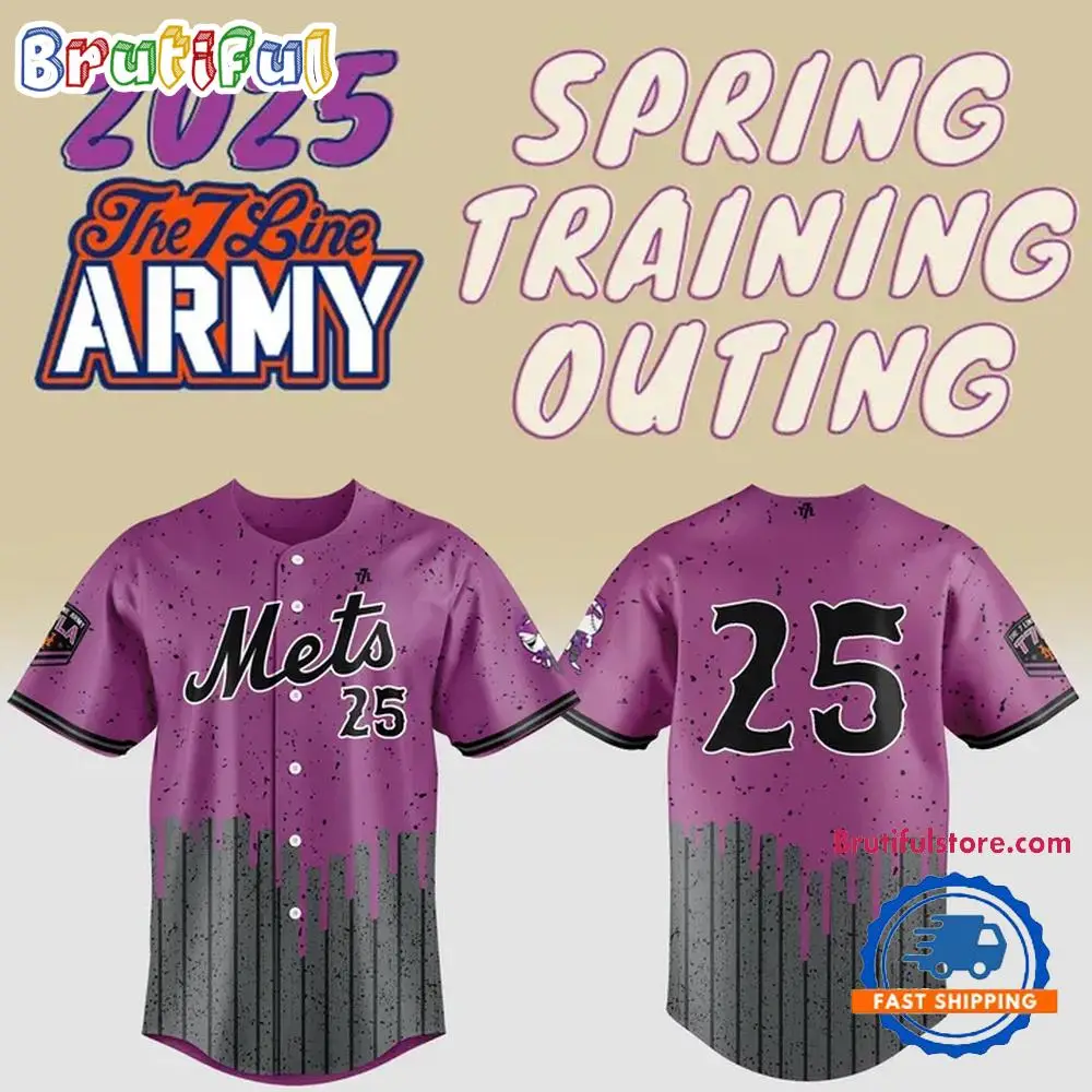 New York Mets 2025 The 7 Line Army Spring Training Outing Baseball Jersey
