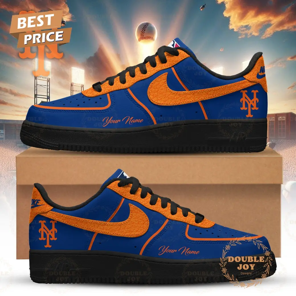 New York Mets 2026 Custom Name Air Force 1 Sneakers - Blue