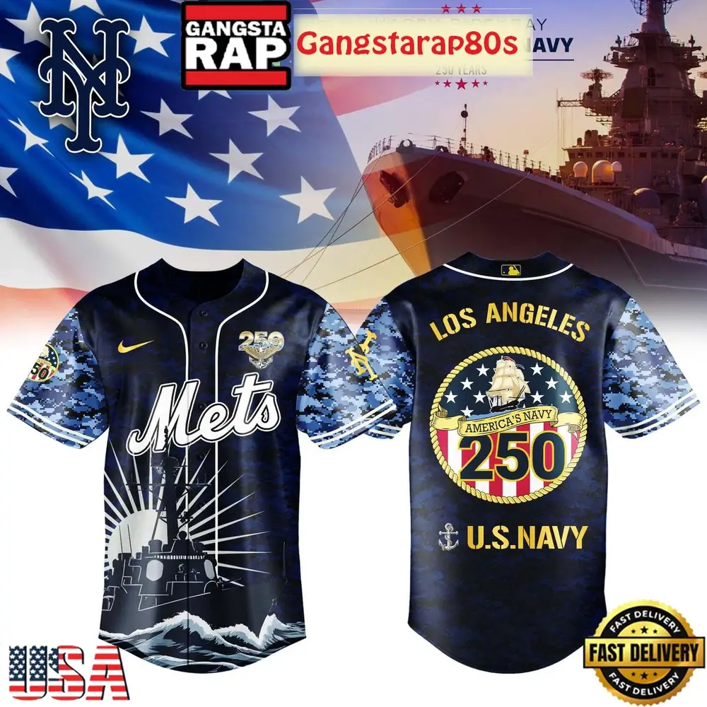 New York Mets Celebration Happy Birthday US Navy 250 Years 2025 Special Baseball Jersey New York Mets Celebration Happy Birthday US Navy 250 Years 2025 Special Baseball Jersey - Image 1