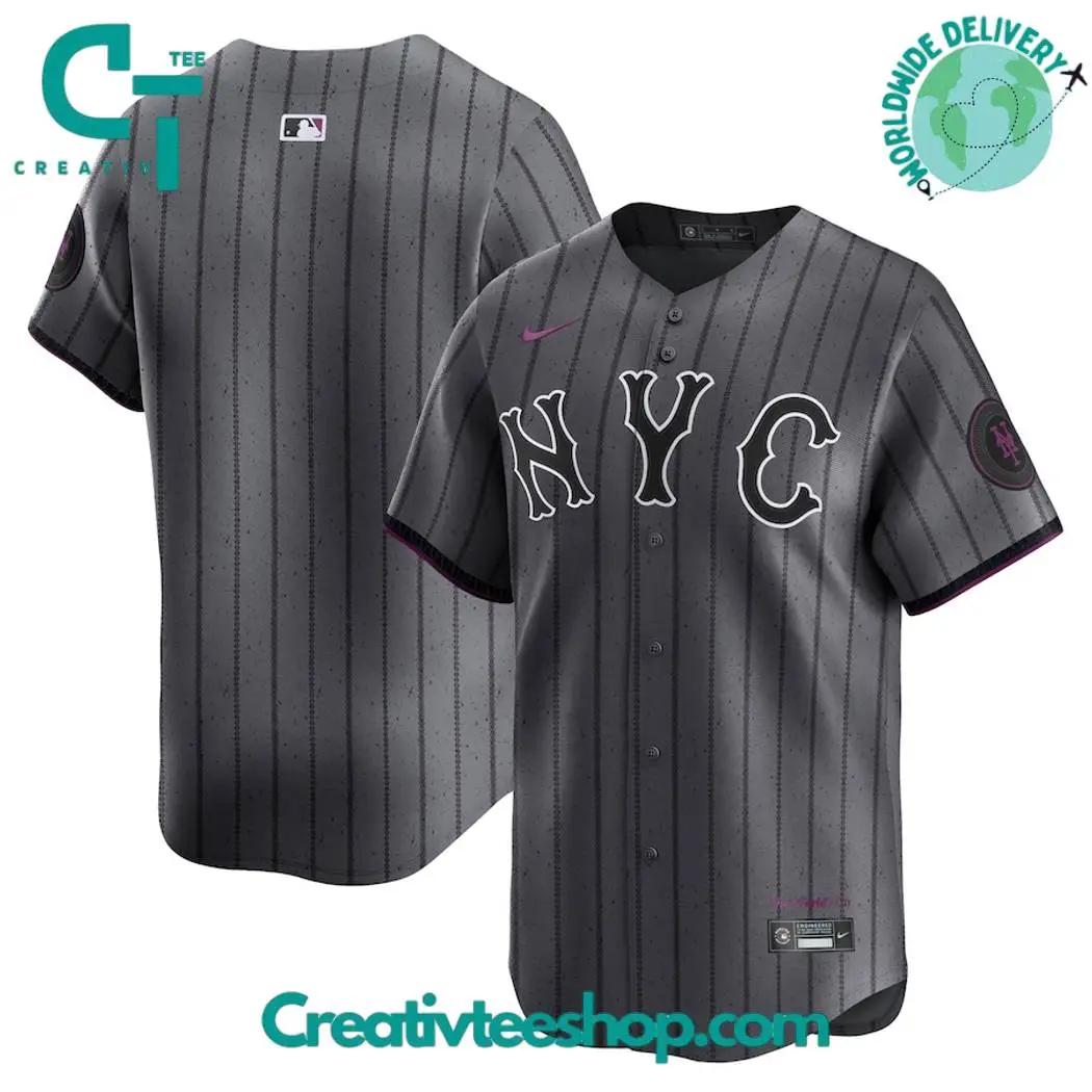 New York Mets Graphite 2024 City Connect Baseball Jersey