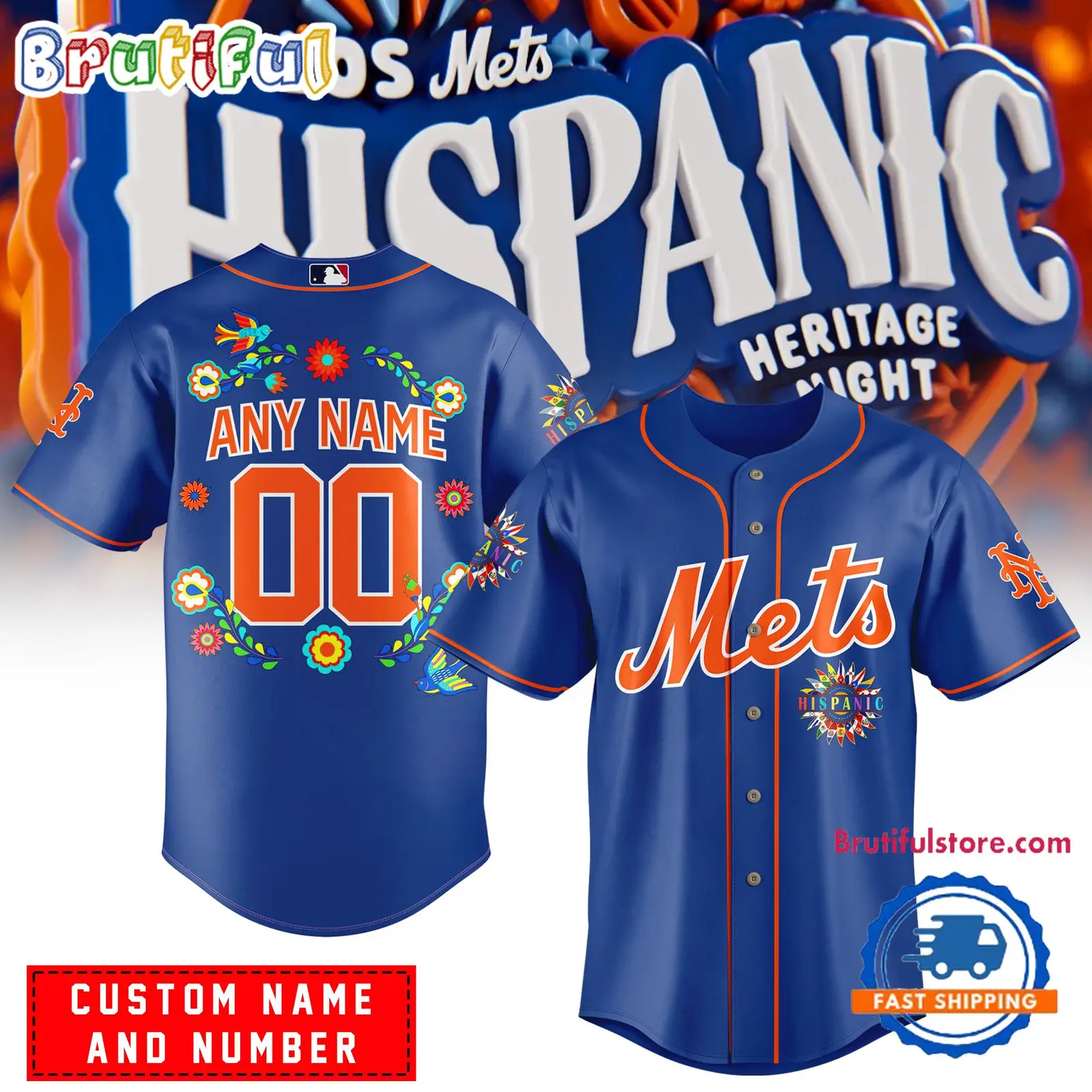 New York Mets Hispanic Heritage Night Custom Jersey Shirt