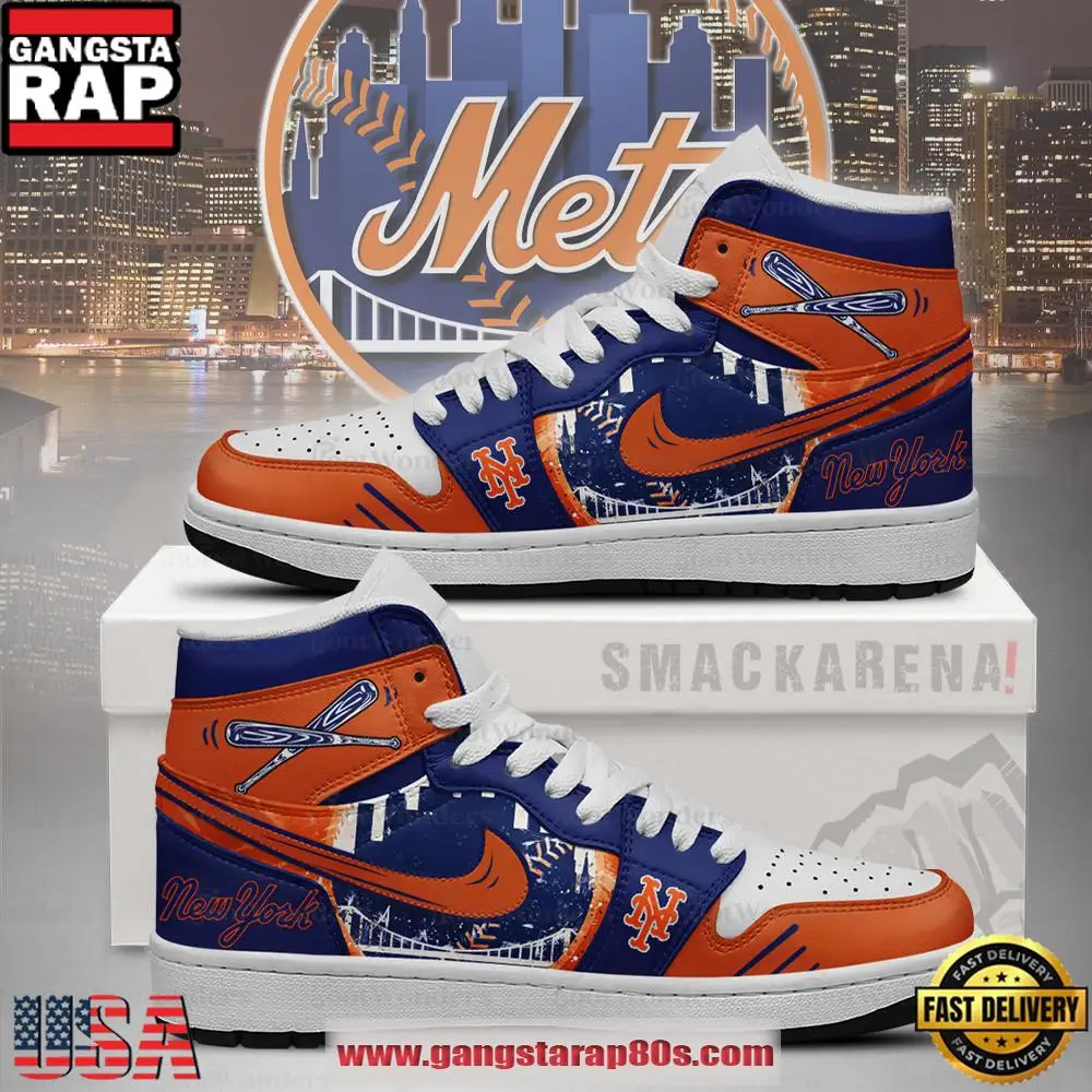 New York Mets MLB Trending Sneakers Air Jordan 1 High Top Shoes