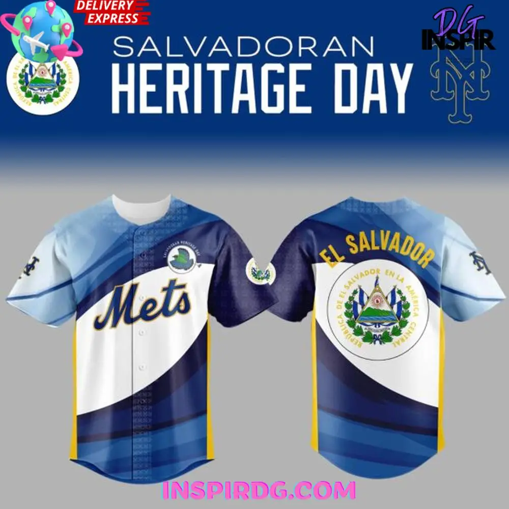 New York Mets Salvadoran Heritage 2025 Baseball Jersey New York Mets Salvadoran Heritage 2025 Baseball Jersey - Image 1