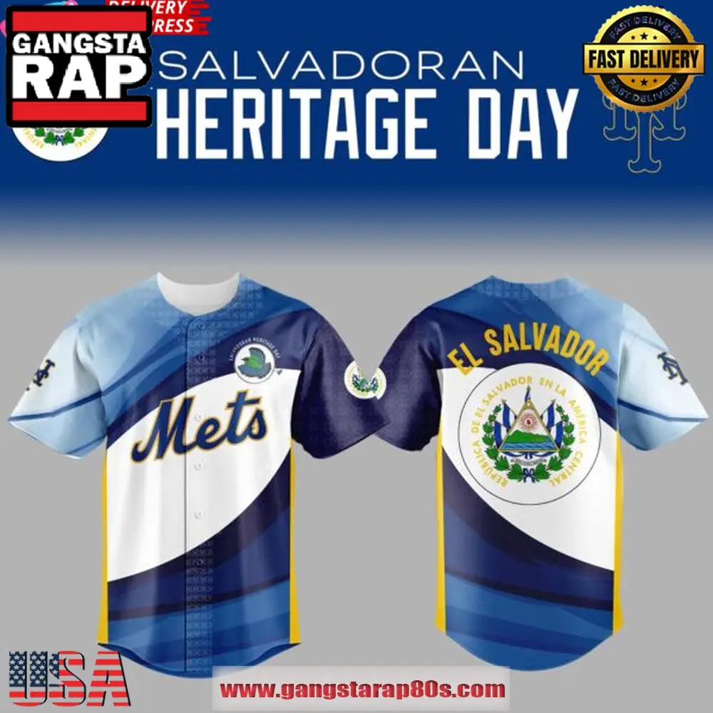 New York Mets Salvadoran Heritage 2025 Baseball Jersey Shirt