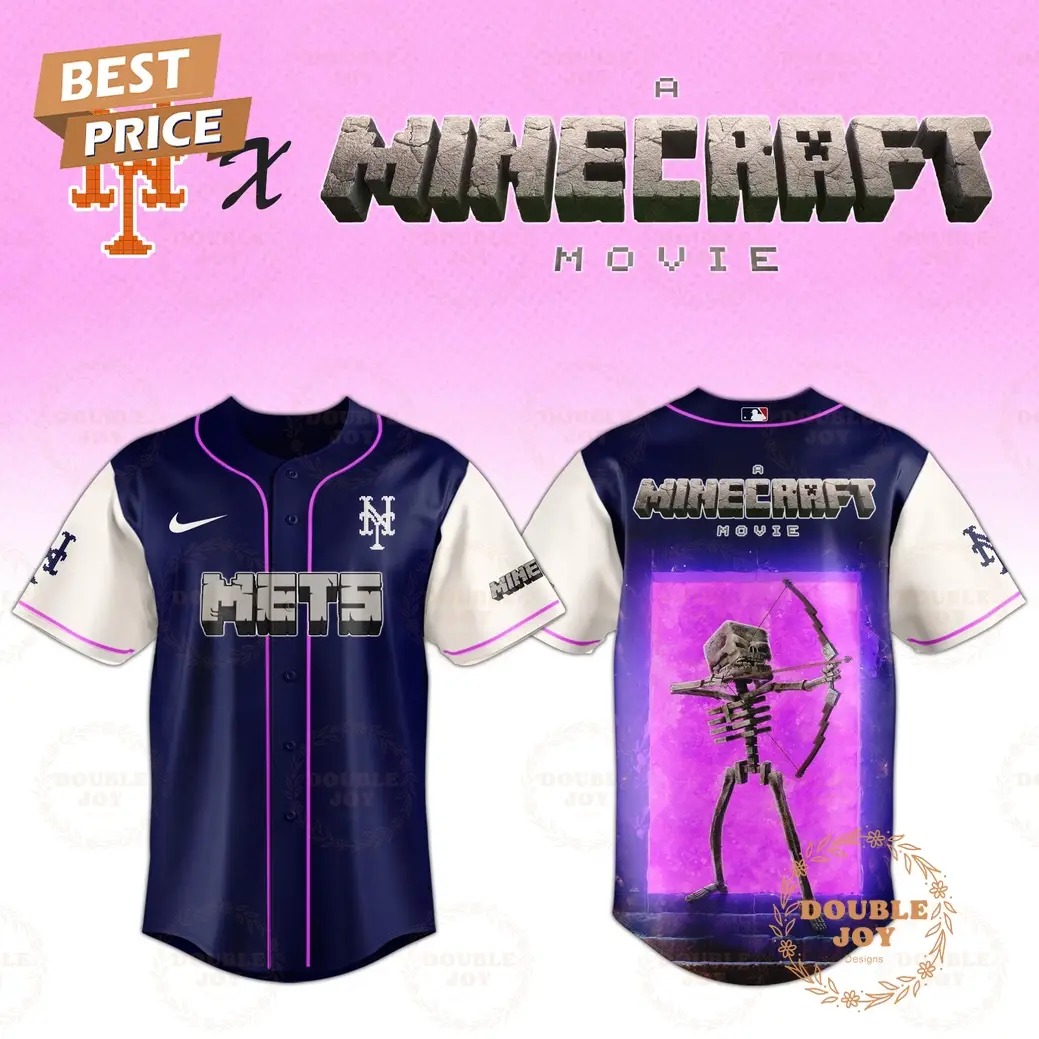 New York Mets Skeleton A Minecraft Movie 2025 Special Edition Baseball Jersey