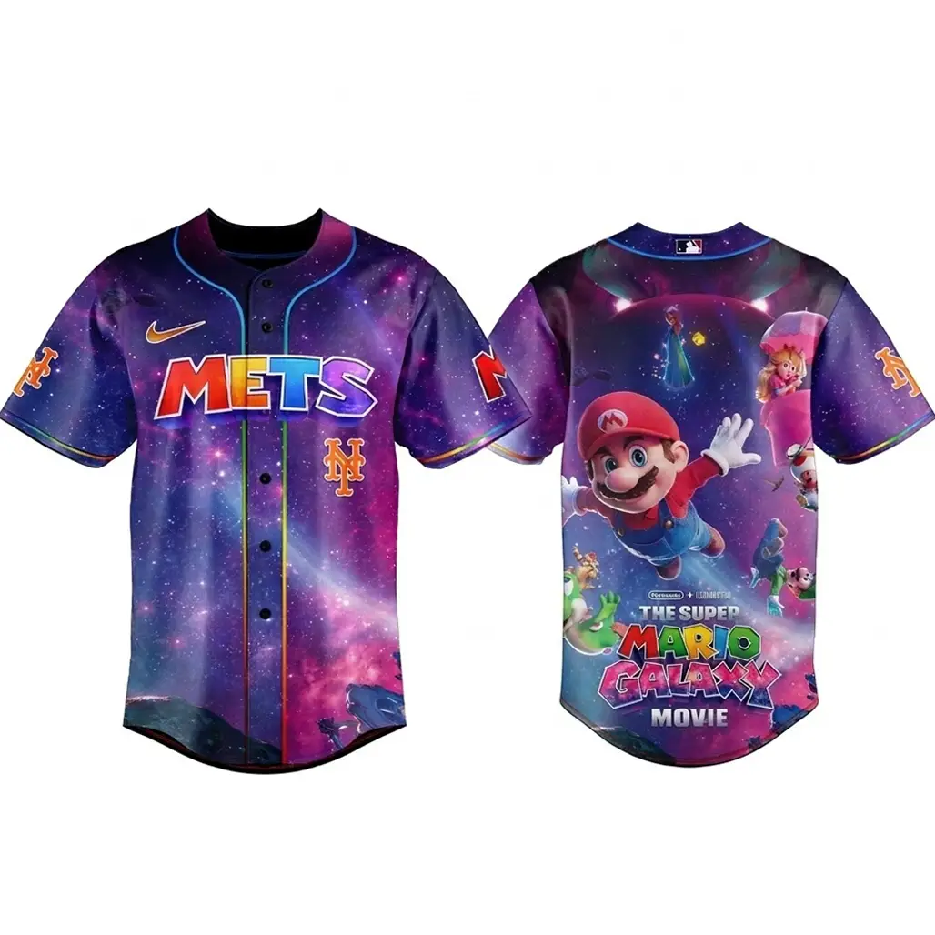 New York Mets Super Mario Galaxy Movie 2026 Baseball Jersey - Tazila