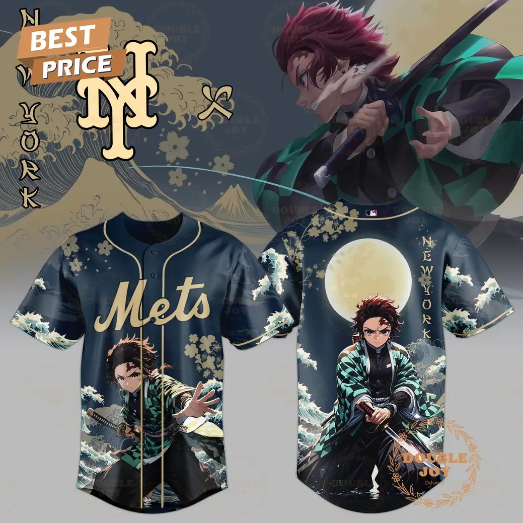 New York Mets Tanjiro Kamado x Demon Slayer: Kimetsu No Yaiba 2025 Limited Edition Baseball Jersey