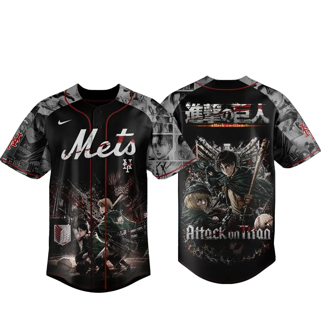 New York Mets x Attack on Titan 2026 Baseball Jersey - Tazila