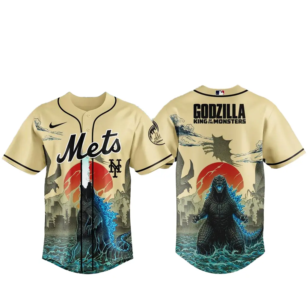 New York Mets x Godzilla King of The Monsters Baseball Jersey - Tazila
