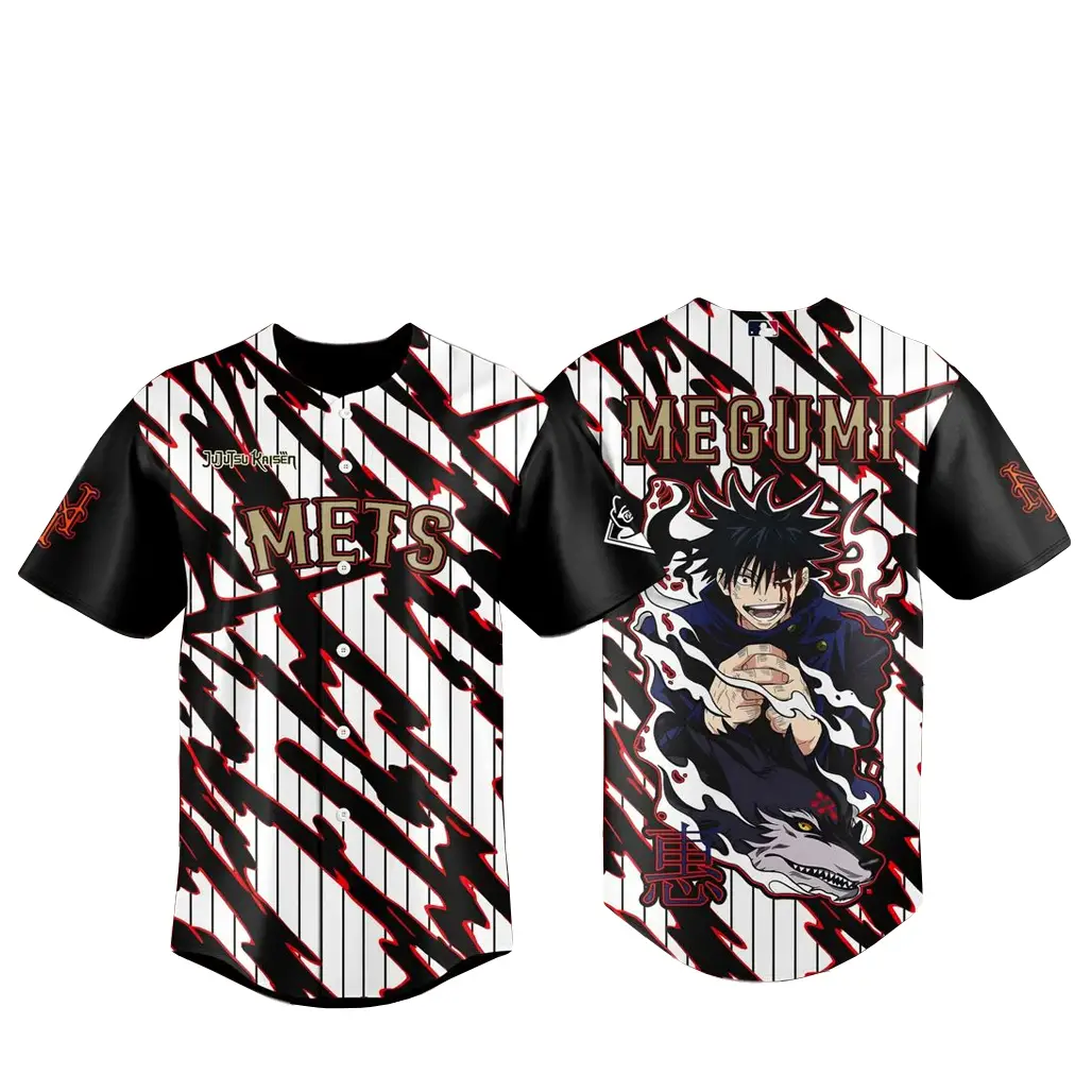 New York Mets x Jujutsu Kaisen Night 2026 Megumi Baseball Jersey - Tazila