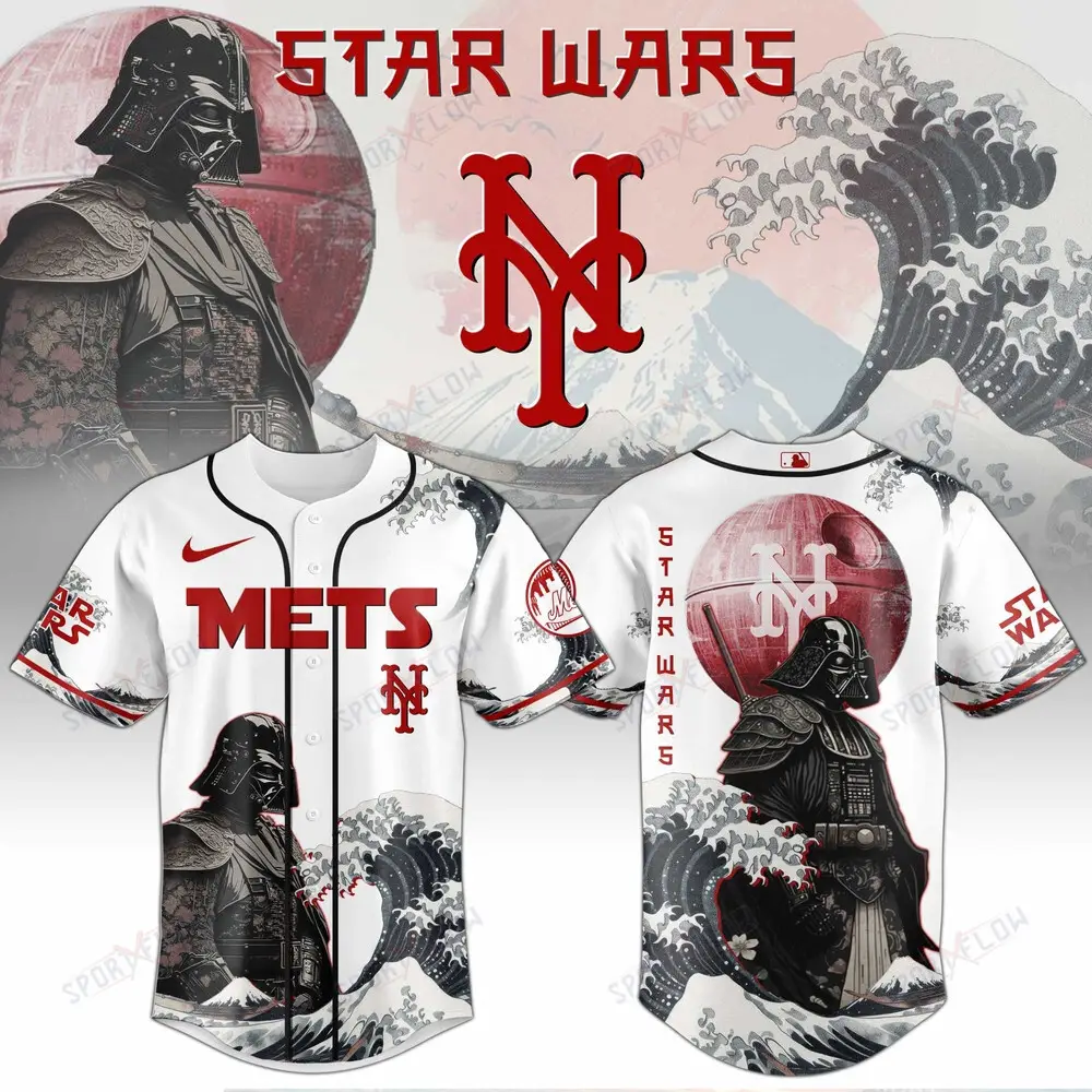 New York Mets X Star Wars Darth Vader Japanese Aesthetic Baseball Jersey