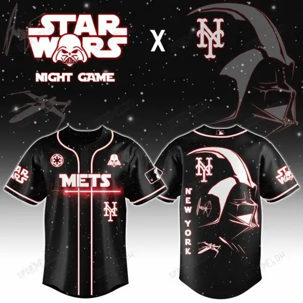 New York Mets X Star Wars Darth Vader Sith Lord Night Game Baseball Jersey