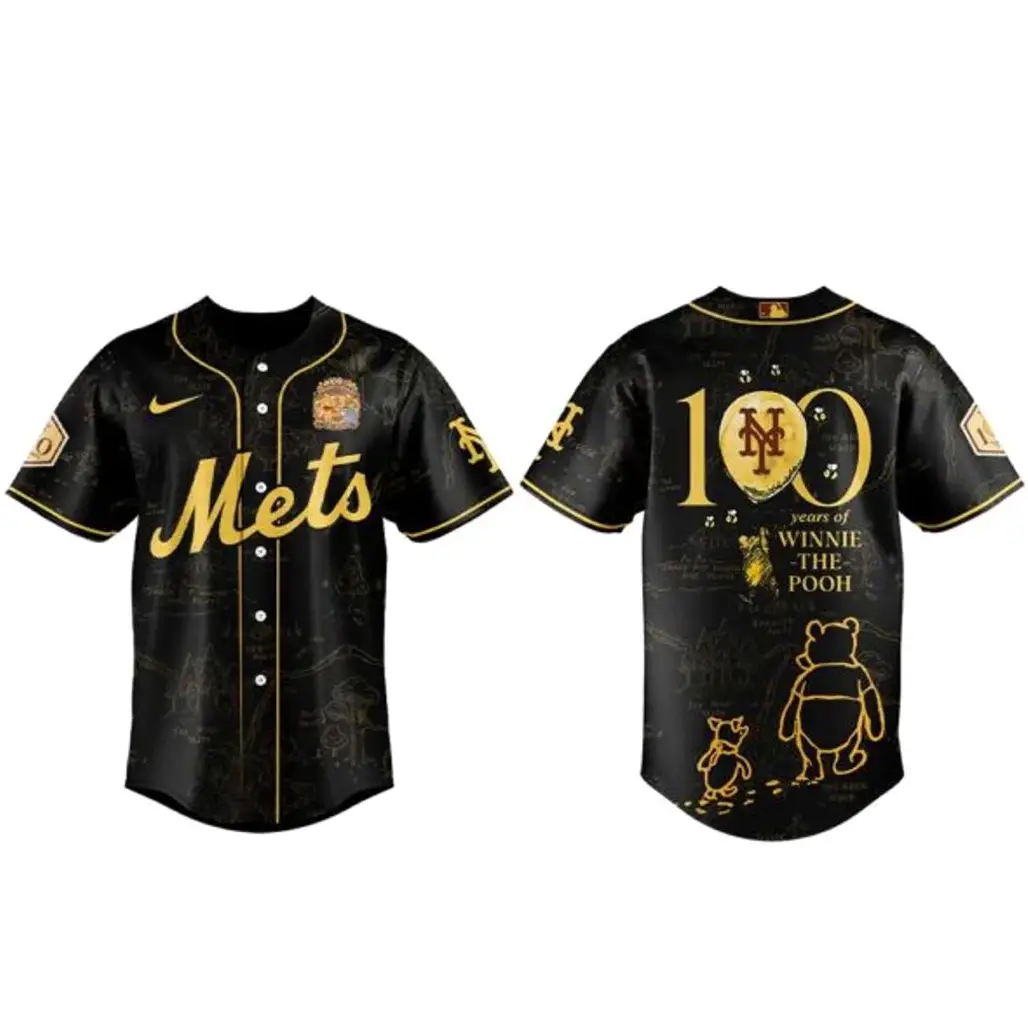 New York Mets x Winnie The Pooh 100th Anniversary Baseball Jersey - Tazila