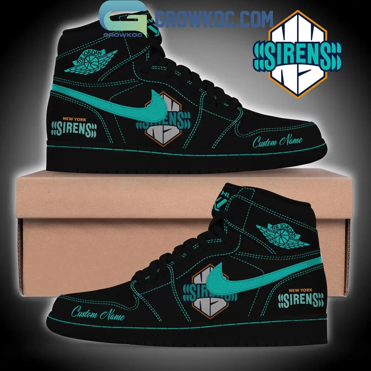 New York Sirens New Edition Black Air Jordan 1 Shoes New York Sirens New Edition Black Air Jordan 1 Shoes - Image 1