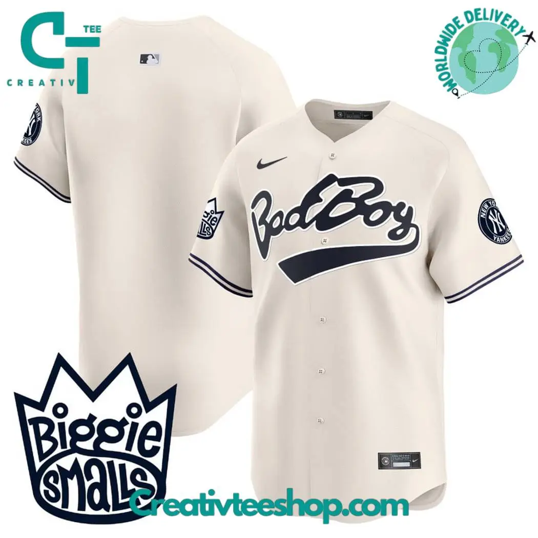 New York Yankees Biggie Smalls Cream Baseball Jersey