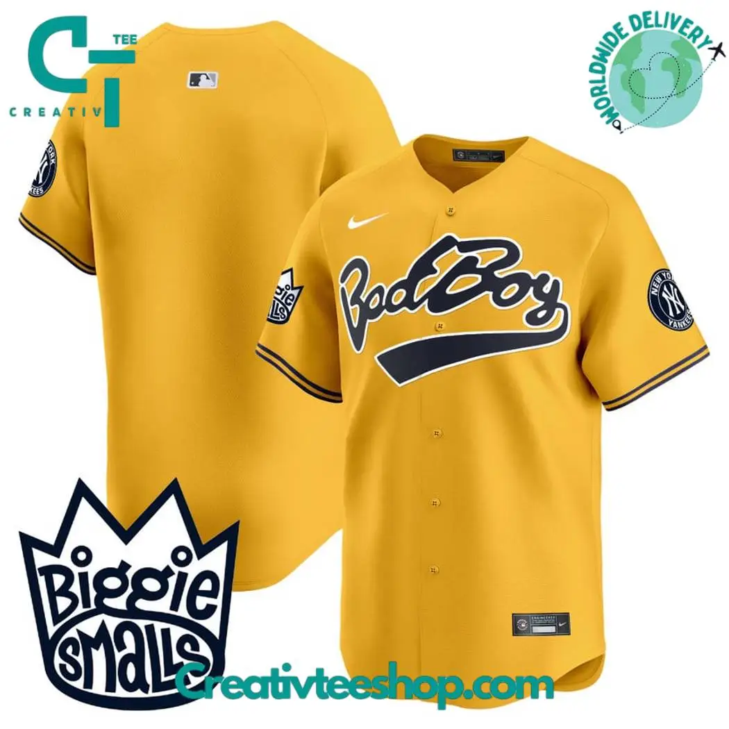 New York Yankees Biggie Smalls Gold Baseball Jersey