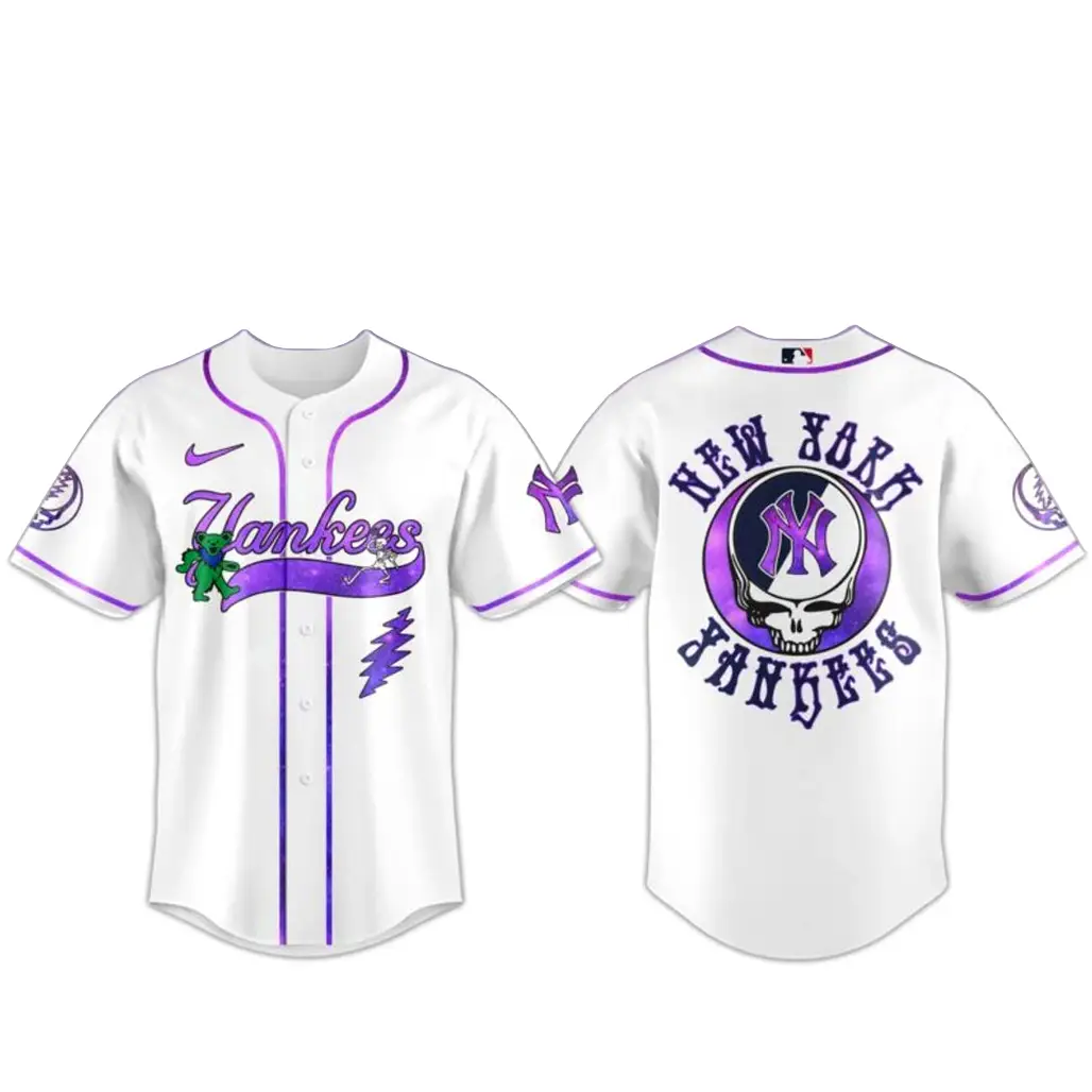 New York Yankees Grateful Dead Night 2026 Baseball Jersey - Tazila