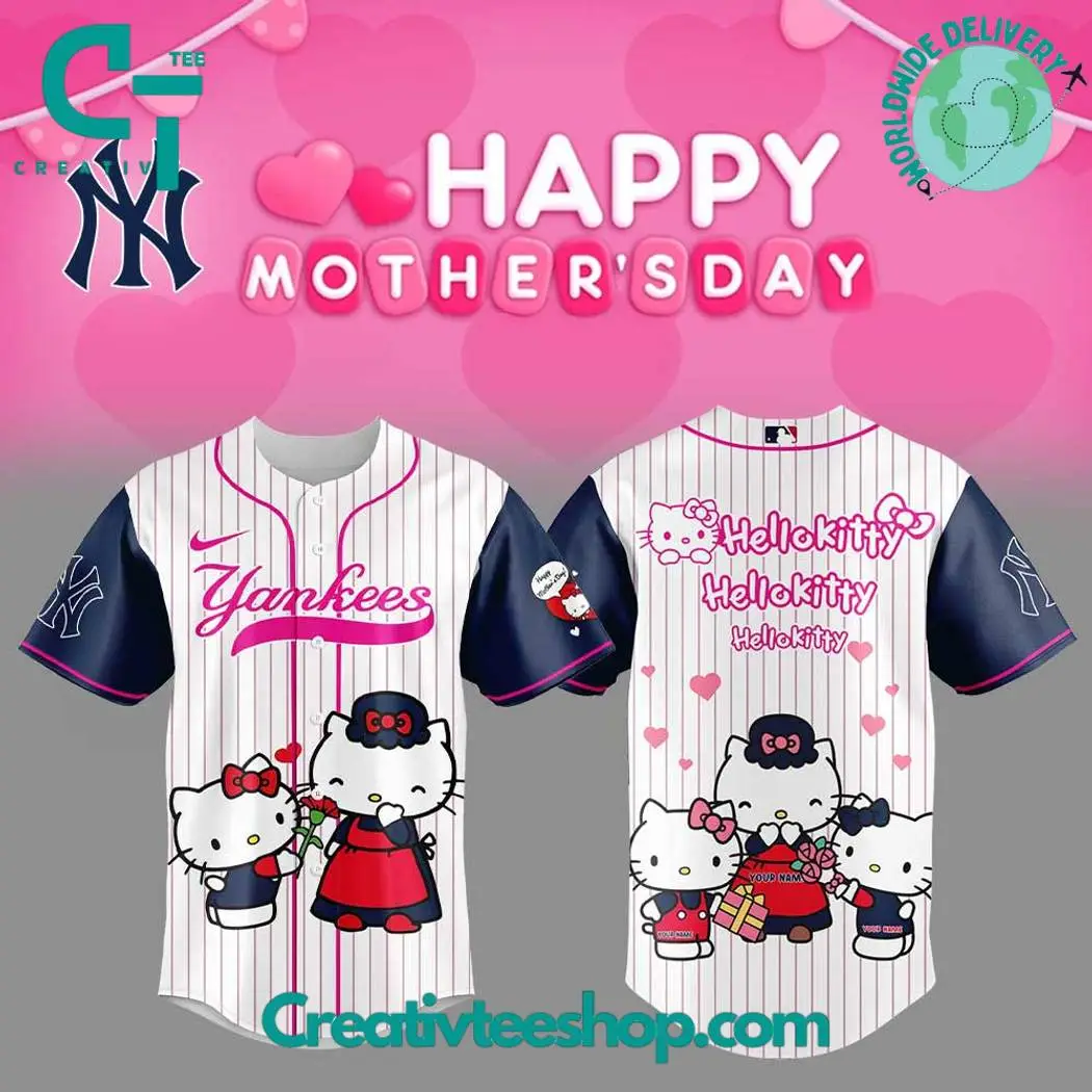 New York Yankees Hello Kitty Happy Mother'S Day 2025 Limited Baseball Jersey
