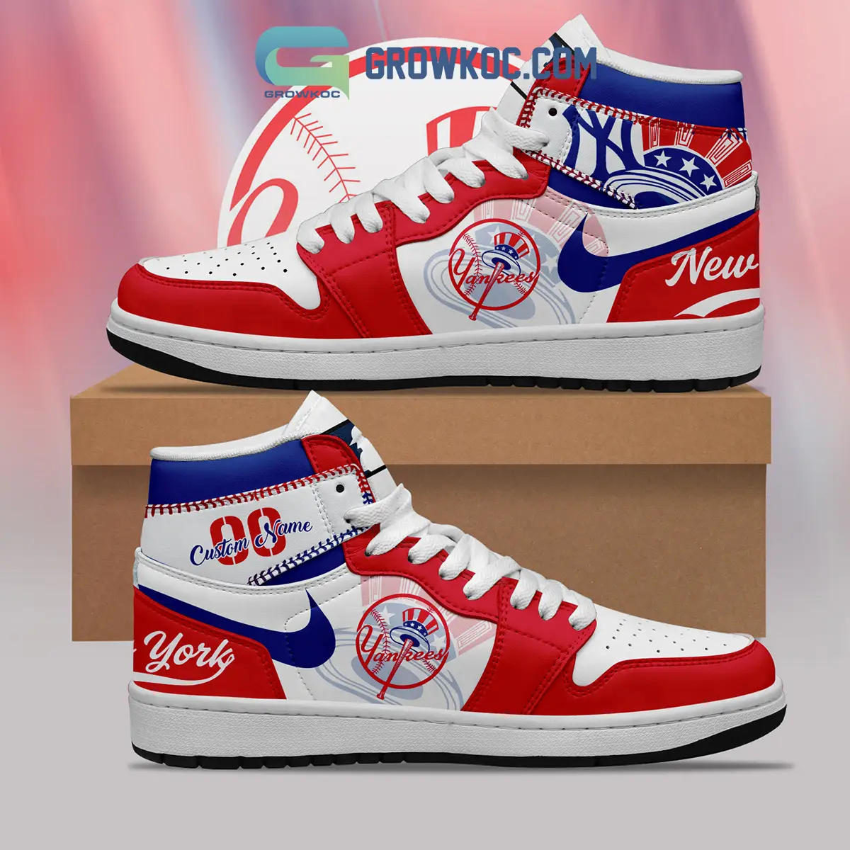 New York Yankees MLB Personalized Air Jordan 1 Shoes