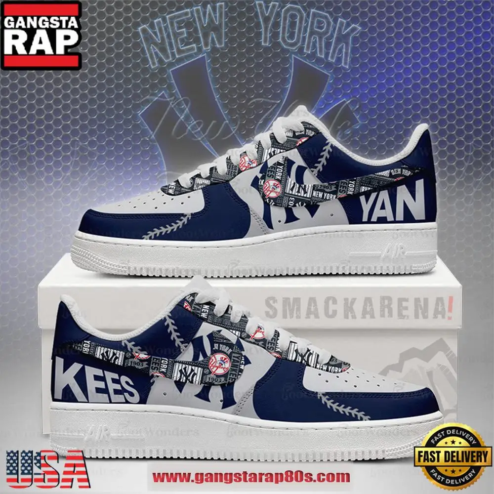 New York Yankees MLB Trending Sneakers Air Force 1 Low Top Shoes