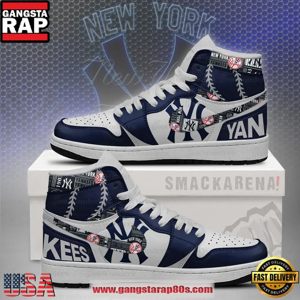 New York Yankees MLB Trending Sneakers Air Jordan 1 High Top Shoes