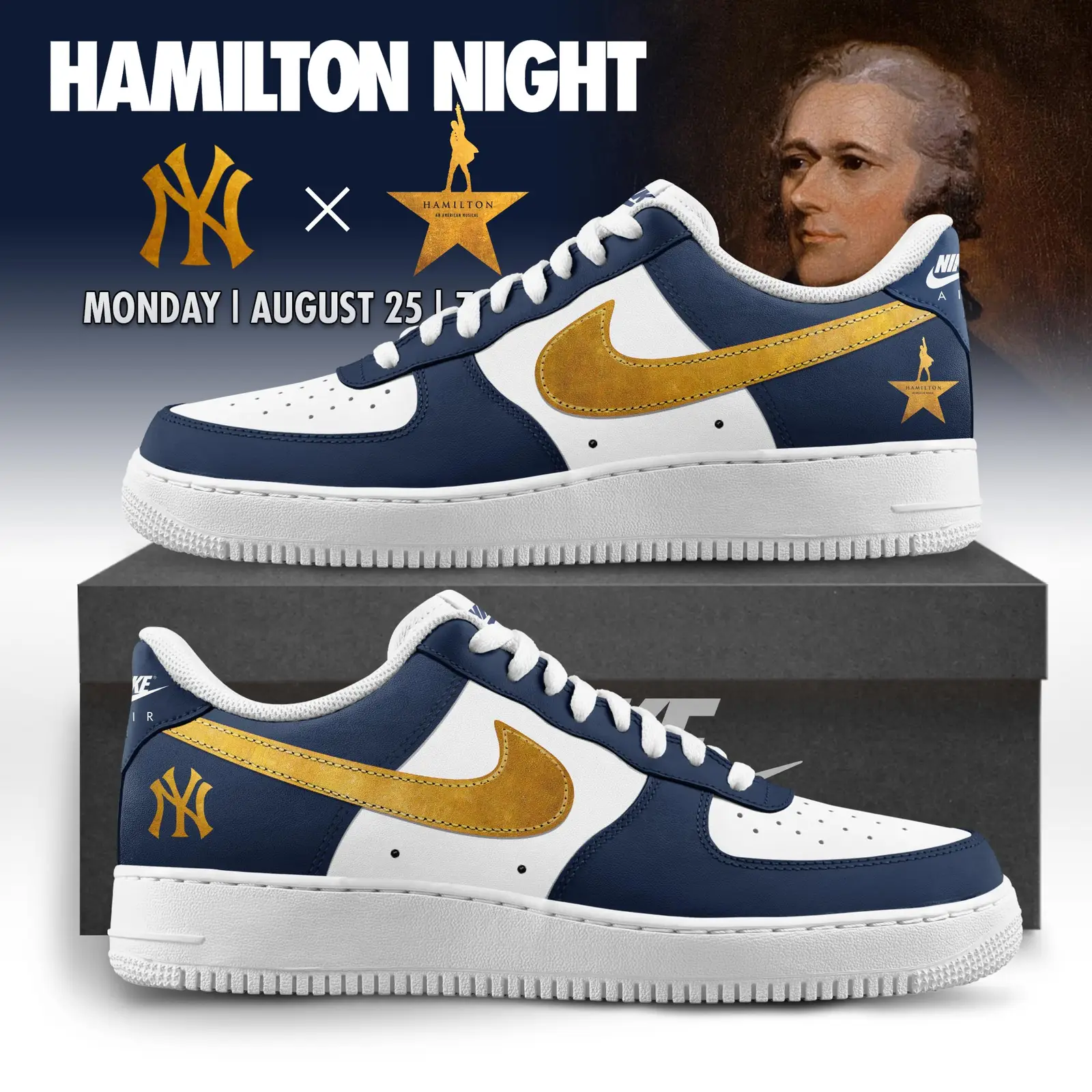 New York Yankees MLB x Hamilton Night 2025 Sneaker Air Force 1 | OT51