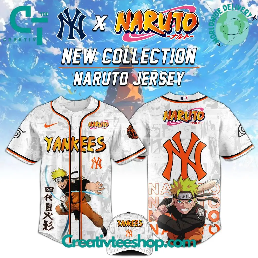 New York Yankees Mlb X Naruto Special Baseball Jersey New York Yankees Mlb X Naruto Special Baseball Jersey - Image 1