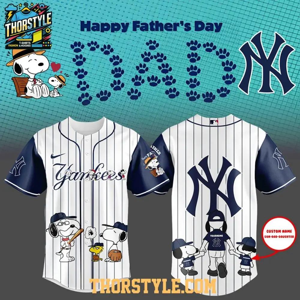 New York Yankees Snoopy Happy Father’S Day Peanuts 2025 Baseball Jersey