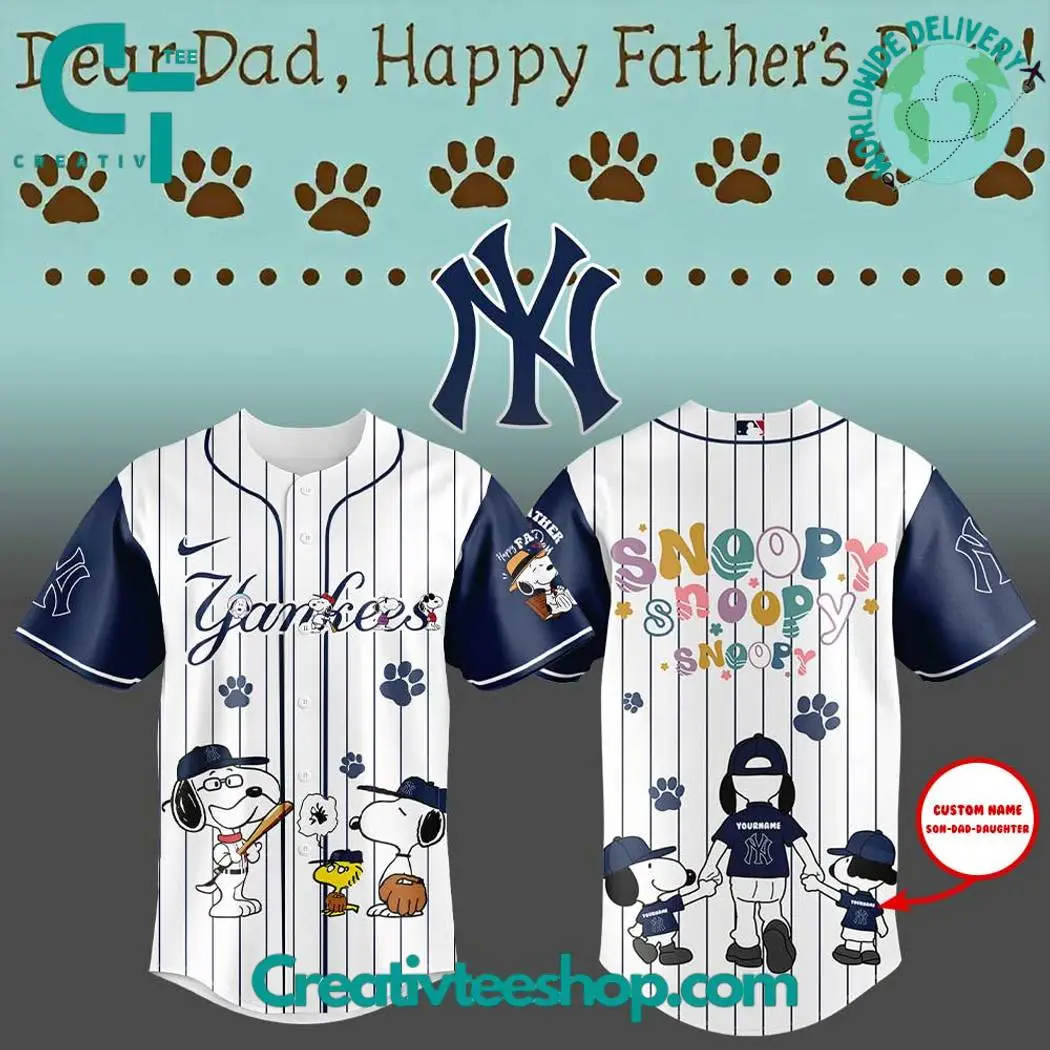New York Yankees Snoopy Happy Father'S Day 2025 Limited Baseball Jersey