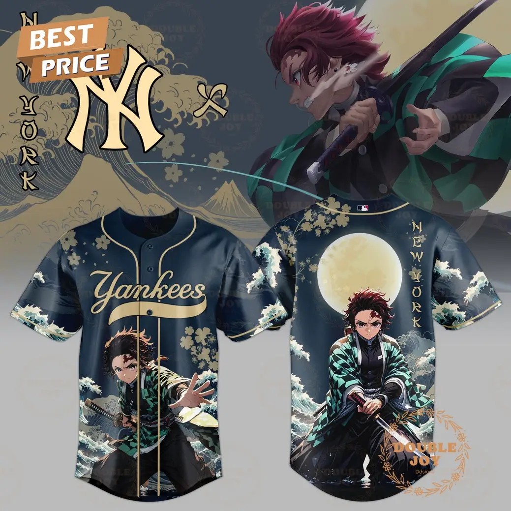 New York Yankees Tanjiro Kamado x Demon Slayer: Kimetsu No Yaiba 2025 Limited Edition Baseball Jersey