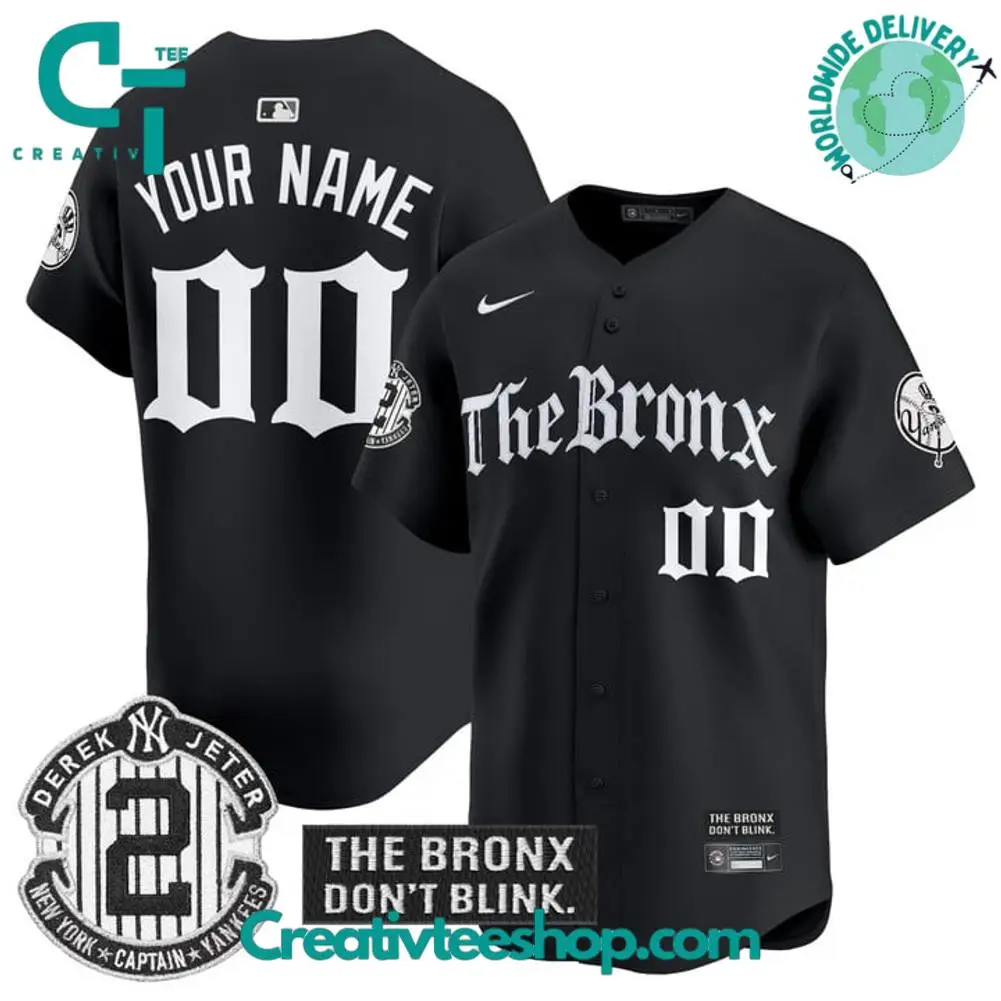 New York Yankees 'The Bronx Gothic Ink Drop Edition' Personalized Baseball Jersey