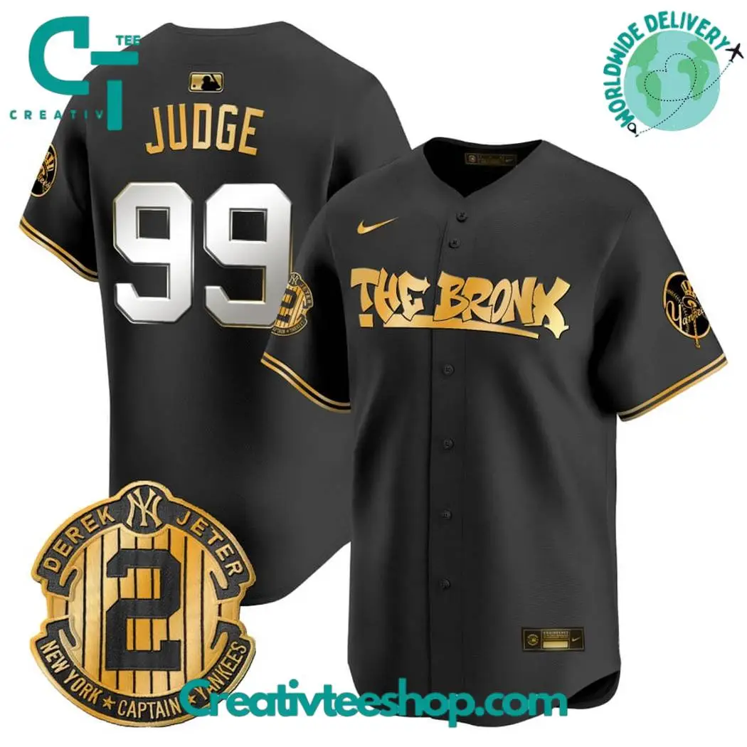 New York Yankees The Bronx Graffiti Black Gold Baseball Jersey