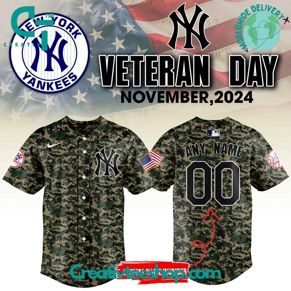 New York Yankees Veterans Day Camo Baseball Jersey