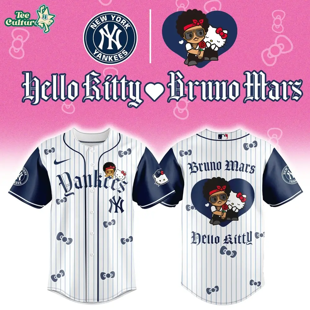New York Yankees x Bruno Mars x Hello Kitty 2026 Limited Edition Blue Jersey Jogger Cap Set