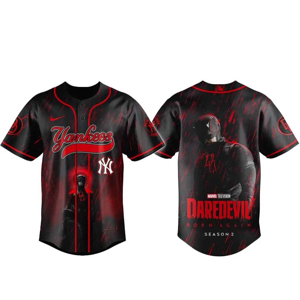 New York Yankees x Daredevil Season 2 Baseball Jersey - Tazila