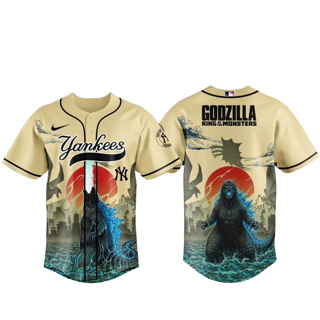 New York Yankees x Godzilla King of The Monsters Baseball Jersey - Tazila