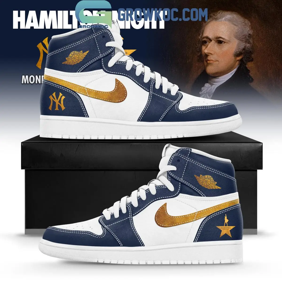 New York Yankees x Hamilton Air Jordan 1 Shoes