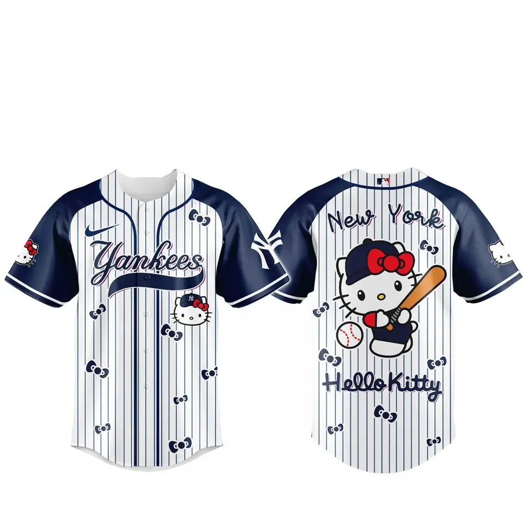 New York Yankees x Hello Kitty 2026 And Sanrio World Baseball Jersey - Tazila