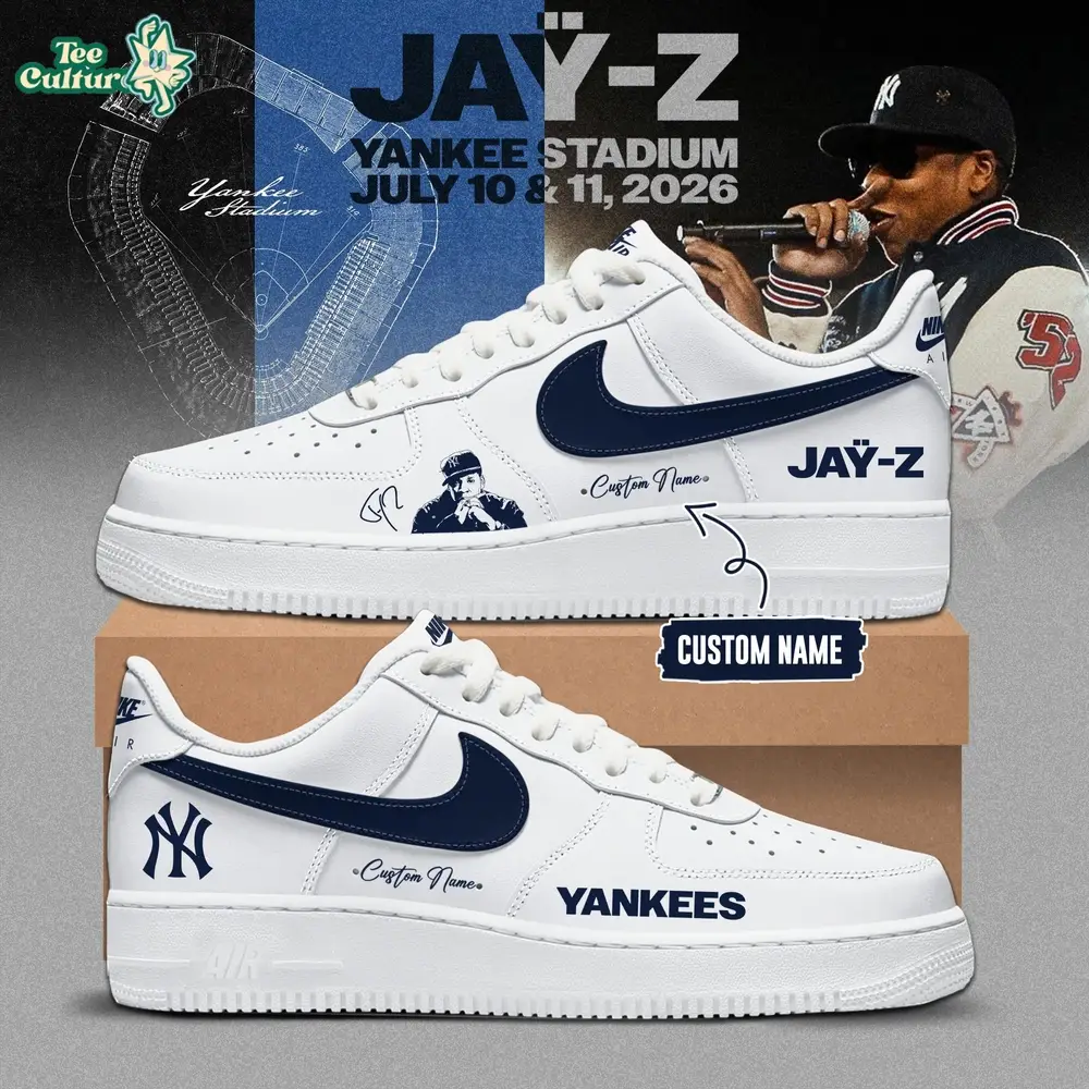 New York Yankees x Jay-Z Hometown Show 2026 Limited Edition AF1 White Sneakers New York Yankees x Jay-Z Hometown Show 2026 Limited Edition AF1 White Sneakers - Image 1