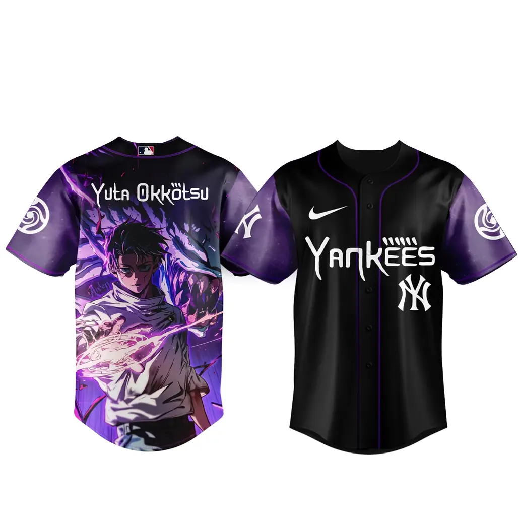 New York Yankees x Jujutsu Kaisen Night 2026 Yuta Okkotsu Baseball Jersey Version 2 - Tazila