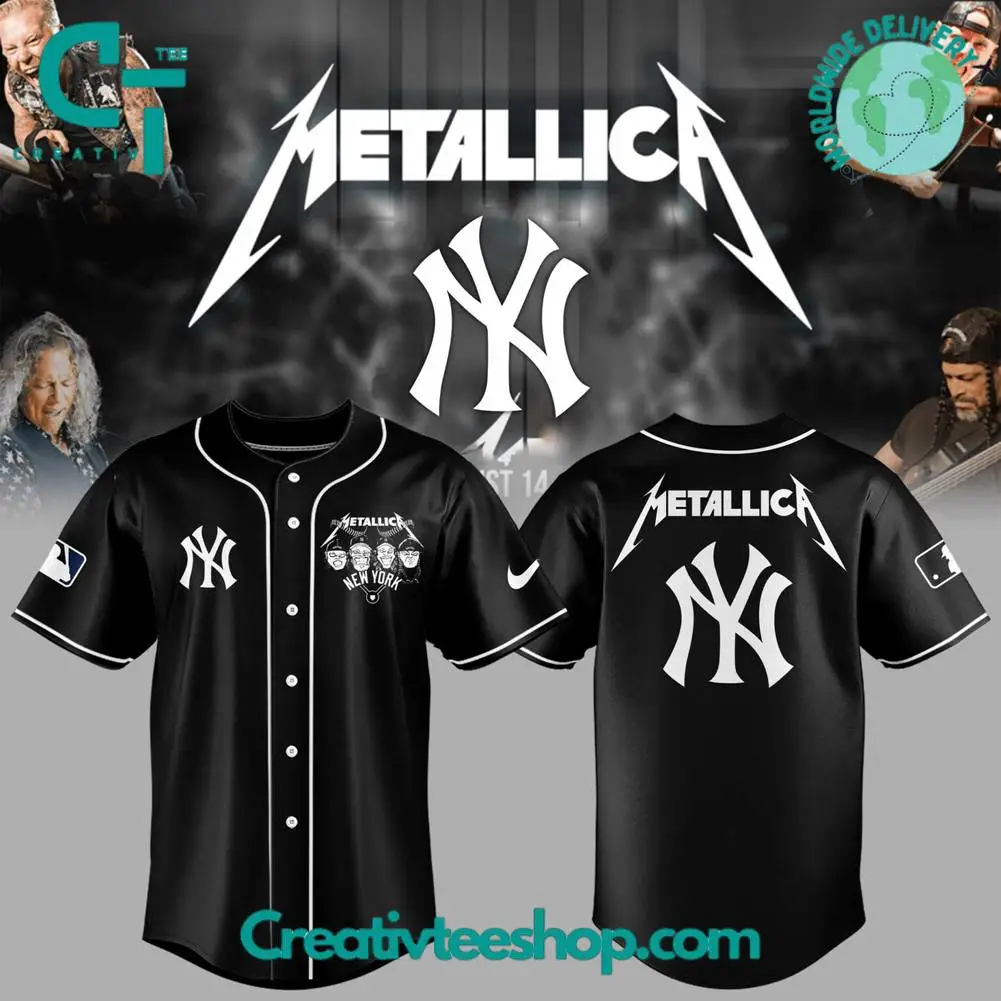 New York Yankees X Metallica Special Black Baseball Jersey