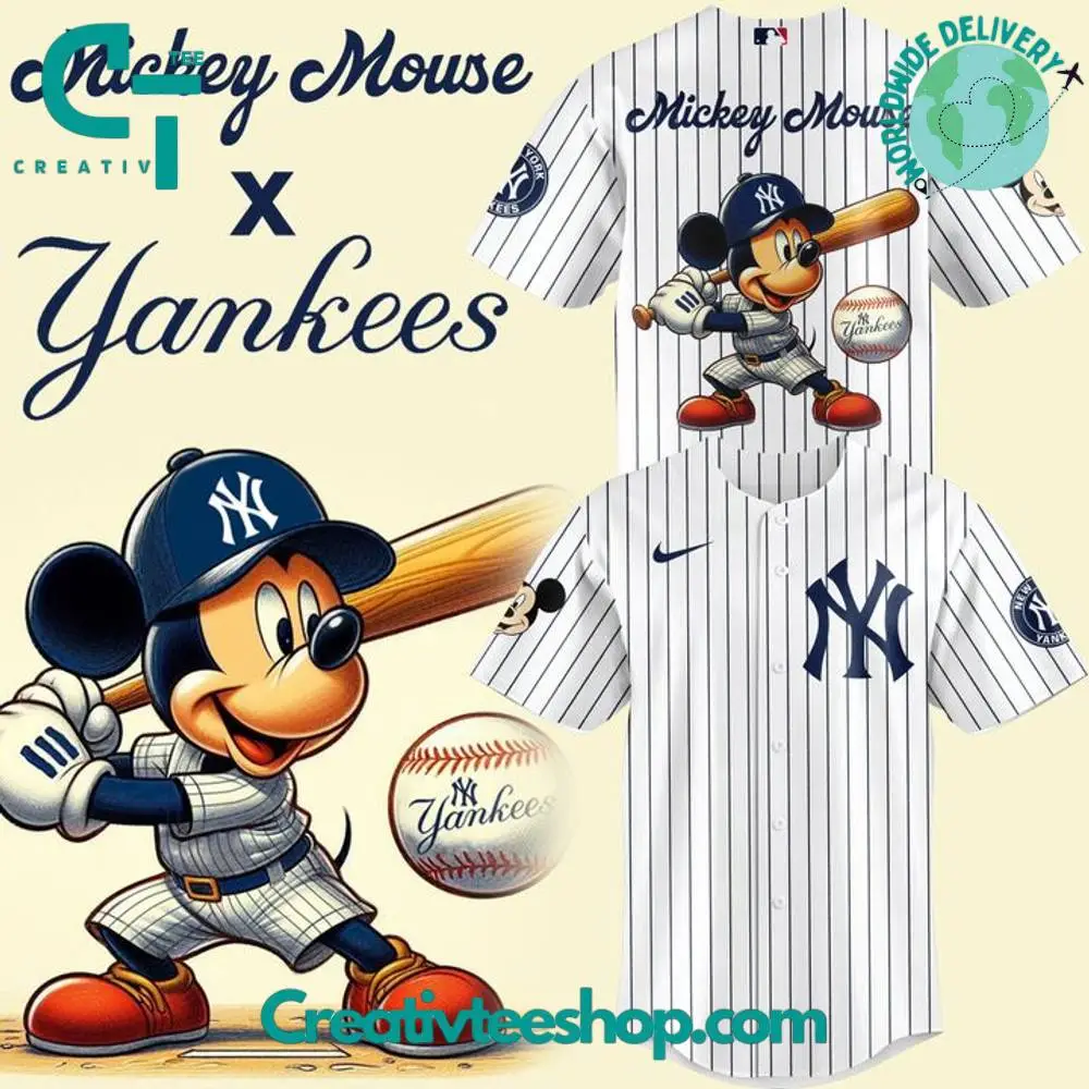 New York Yankees X Mickey Mouse Special Baseball Jersey New York Yankees X Mickey Mouse Special Baseball Jersey - Image 1