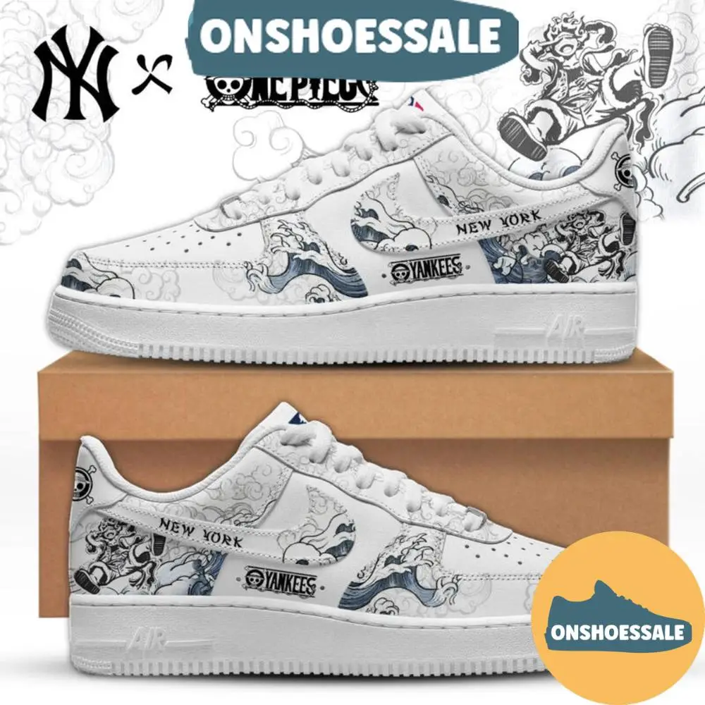 New York Yankees x One Piece Gear 5 Air Force 1 Shoes, Gift For Fans - Best Gift Shoes