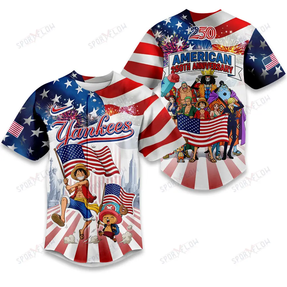New York Yankees X One Piece United States Of America 250 Baseball Jersey
