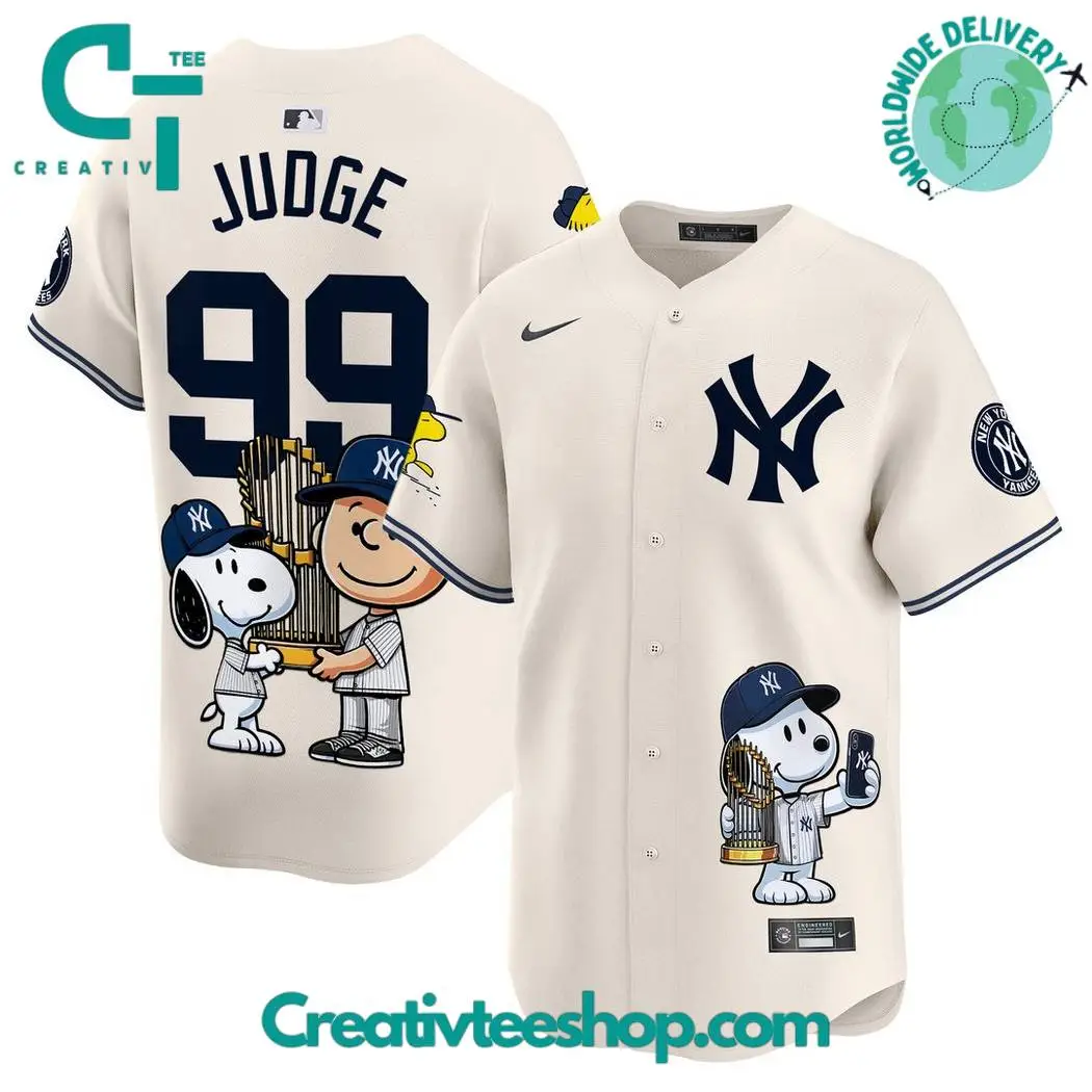 New York Yankees X Peanut Snoopy Cream Baseball Jersey