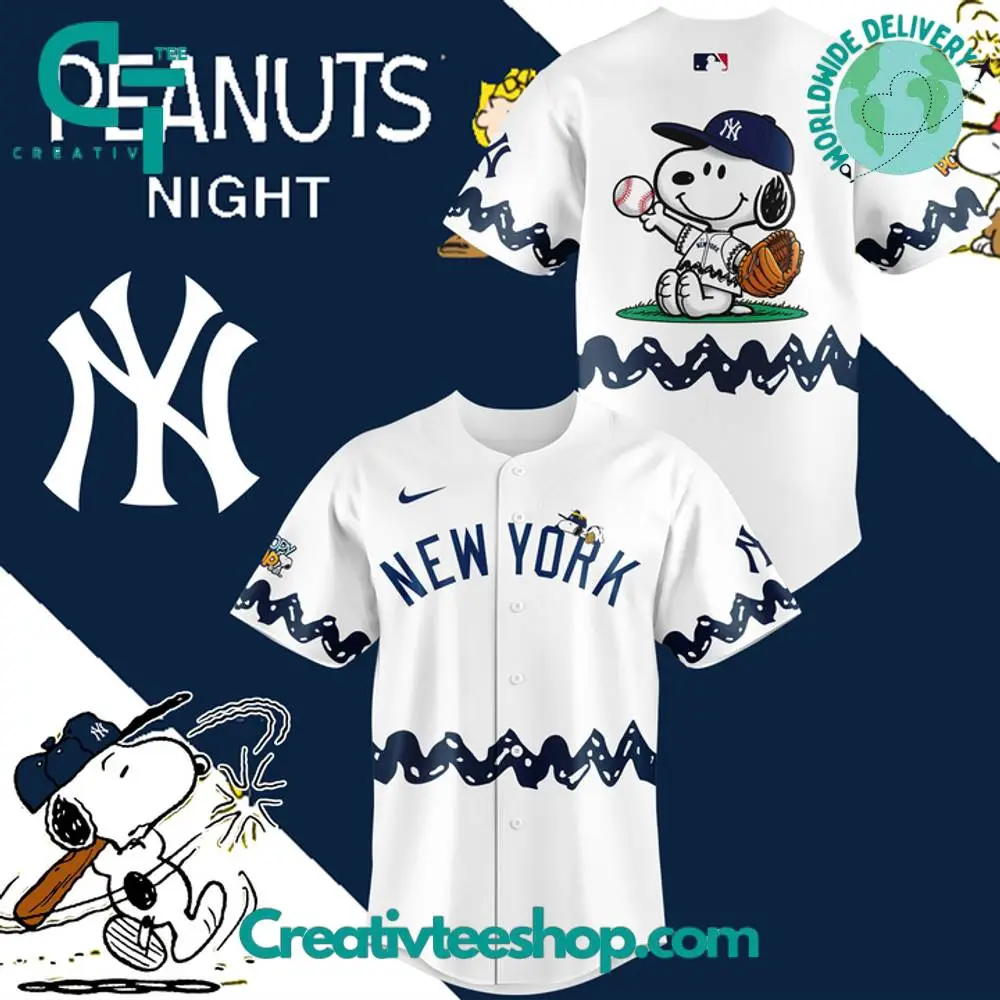 New York Yankees X Peanuts Night 2025 Special White Baseball Jersey