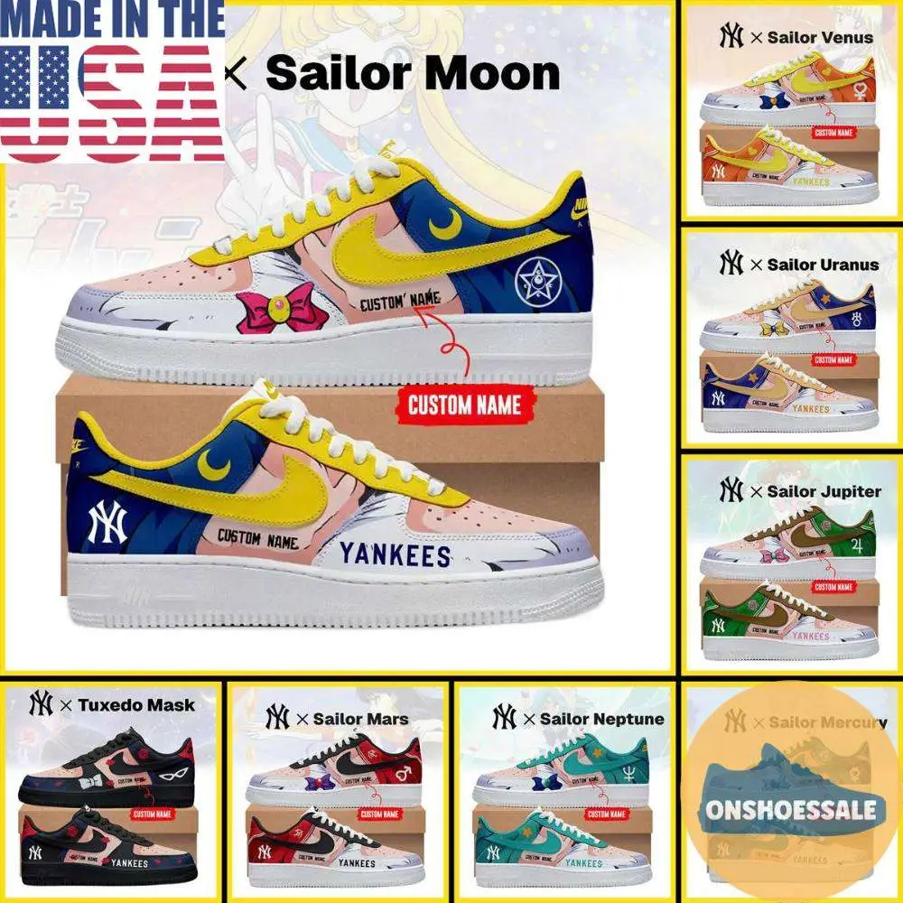 New York Yankees x Sailor Moon 2026 Custom Name Air Force 1 Shoes, Gift For Fans - Best Gift Shoes