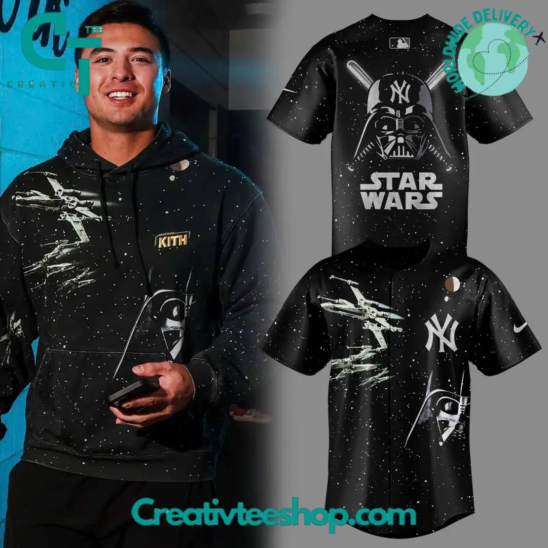 New York Yankees X Star Wars Night 2025 Galaxy Design Baseball Jersey