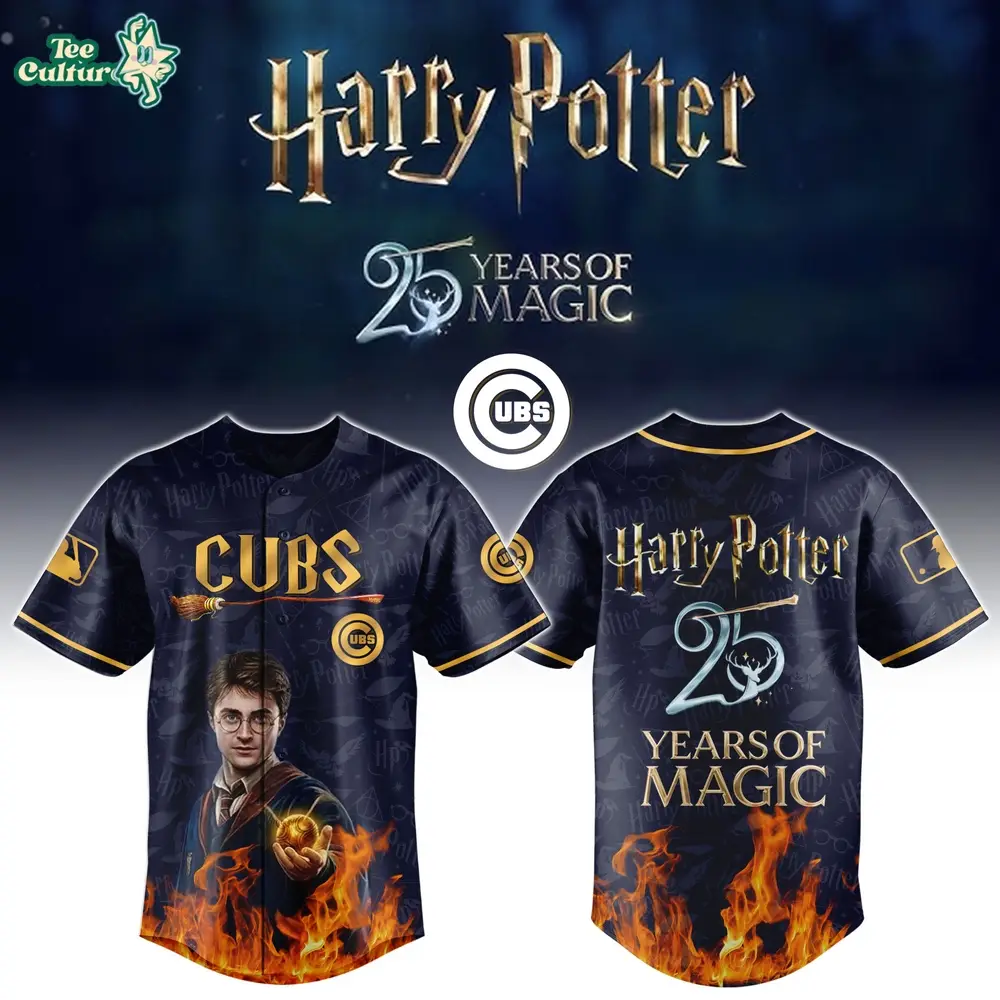 NEWEST Chicago Cubs x Harry Potter 25 Years of Magic Baseball Jersey